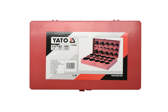 Sett med gummi-o-ringer YATO YT-06876 blanding av størrelser 419 deler