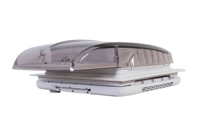 Automatisk takvifte PUNDMANN PLUS VIFTE for campingvogn med belysning, rullegardin 400×400 mm