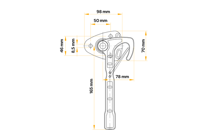 Høyre sidekrok WINTERHOFF WV 20-R tilhenger sidekroklukking
