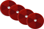 Runde reflekser med hull, rød DOBPLAST 60 mm, sett med 4 reflekser
