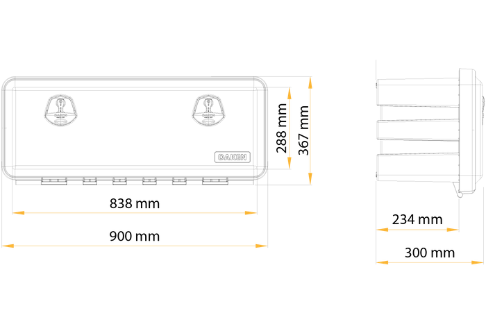 DAKEN 81109 JUST verktøykasse 900x367x300mm 58l