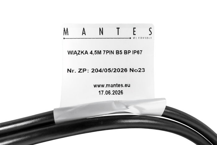 MANTES elektrisk installasjon, båthengerledningsnett 4,4m, 7PIN-plugg, 2x5PIN-bajonetter