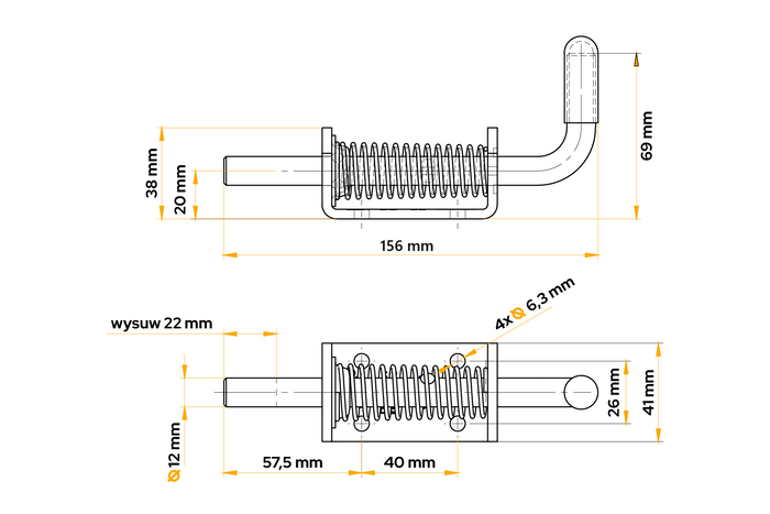 STEELPRESS ZB-08 låsebolt for tilhengerside