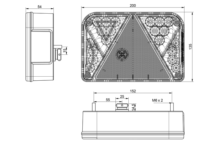 DOBPLAST DPT35 LED baklys 5 funksjoner høyre