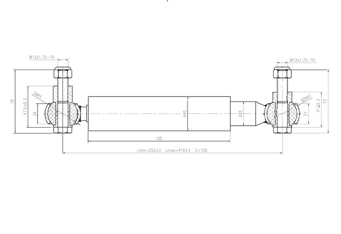 PIVEXIN hydraulisk støtdemper for biltilhenger 1500-3000kg for enkelt- og tandemaksler