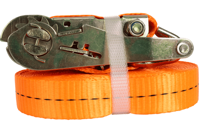 Sett med fire UNITRAILER 10m/25mm/1t oransje transportbelter med strammer