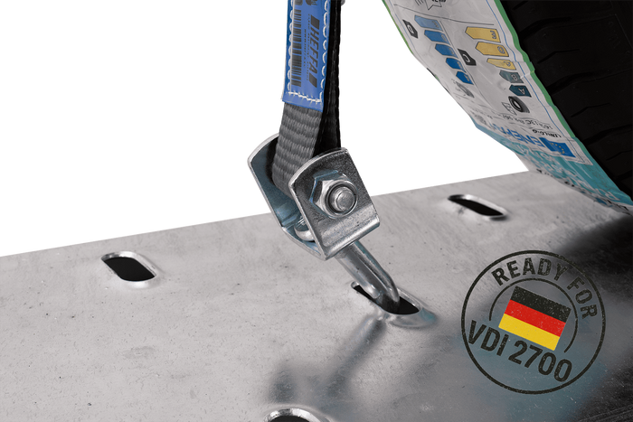 HEFFA CARLINE 130 bergingsbil transportbelte hjulsikringsbelte 2,8m/35mm/3t VDI 2700