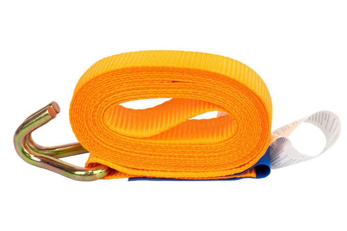 Sett med fire KAMAR 3m/25mm/0.8t oransje transportbelter med strammer