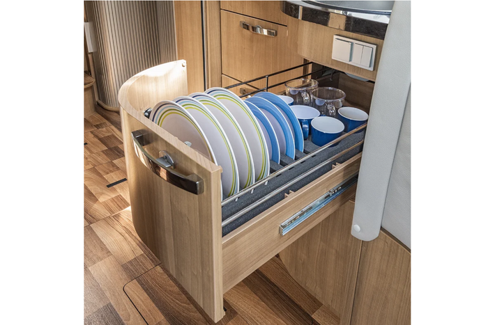 ProPlus 761472PMV02 Tallerkenstativ til campingvogn, skumstativ for 8 tallerkener og 6 kopper