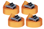 Sett med fire KAMAR 3m/25mm/2.5t transportbelter med strammer, ettdelte belter for stropping