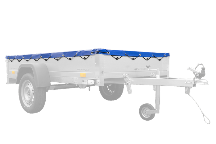 BLÅTT FLAT DEKSEL TIL Garden Trailer 230 KIPP