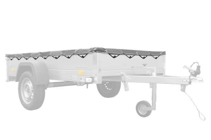 GRÅ FLAT DEKSEL TIL Garden Trailer 230 KIPP