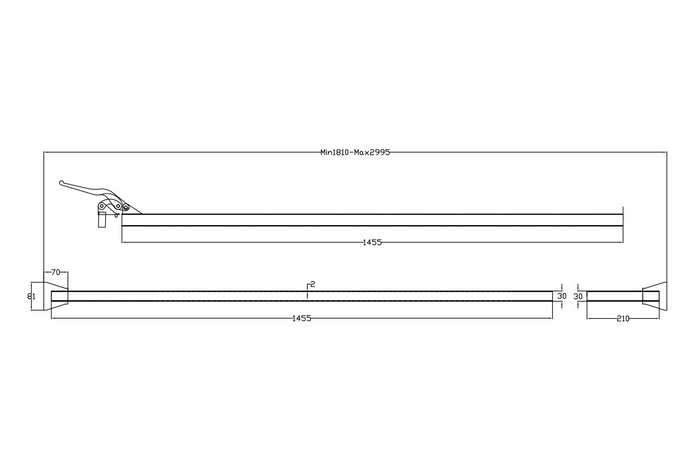 UNITRAILER lastsikringsstang 1880-2852 mm