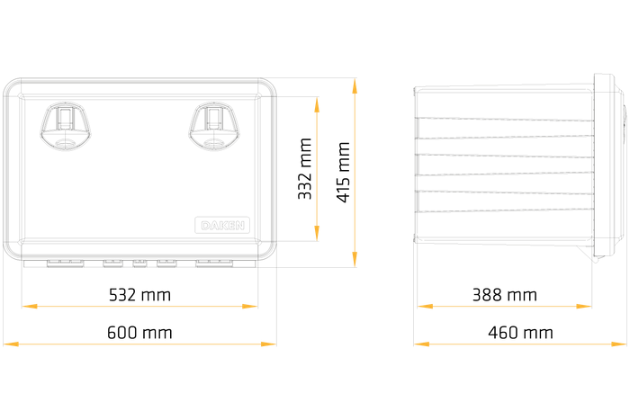 DAKEN 81104 JUST verktøykasse 600x415x460mm 70l