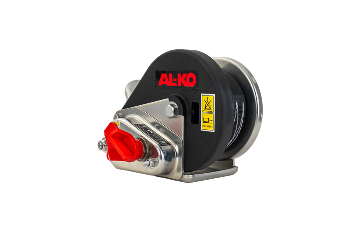 Vinsj, håndvinsj for AL-KO trekkbilhenger 450kg med 6m belte, brems og automatisk avvikling