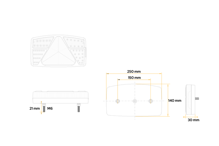 ASPÖCK 41-131 LED-baklykt, 7 funksjoner, høyre