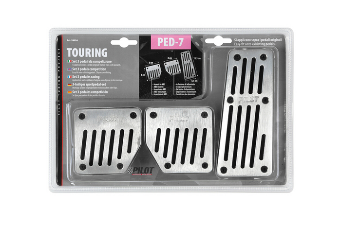 LAMPA TOURING BLACK PILOT pedalbeskyttere i aluminium med sklisikker gummi