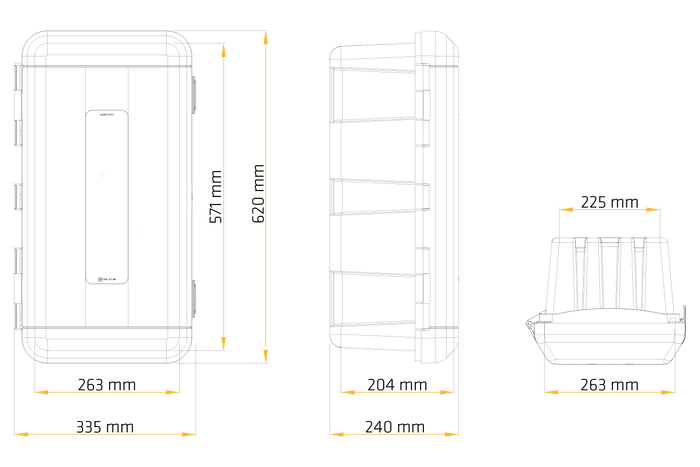 Brannslukningsboks 6kg DAKEN 82170 REGON 620x335x240mm rød