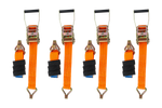 Sett med fire 3-punkts transportbelter med strammer for UNITRAILER-tilhenger 3m/50mm/4t oransje