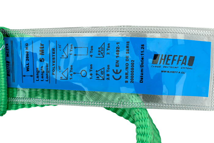 HEFFA kranslynge 5m/60mm/2t med løkker