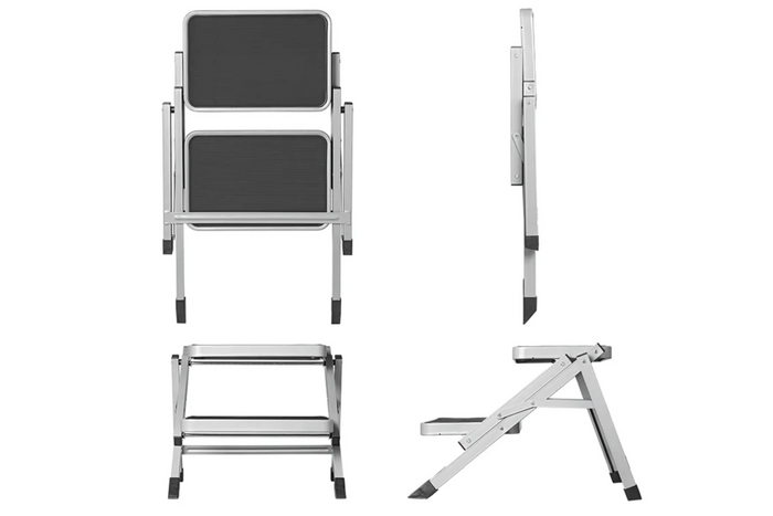 ProPlus 360823V01 Sammenleggbar campingtrapp To-trinns trappetrinn 150 kg