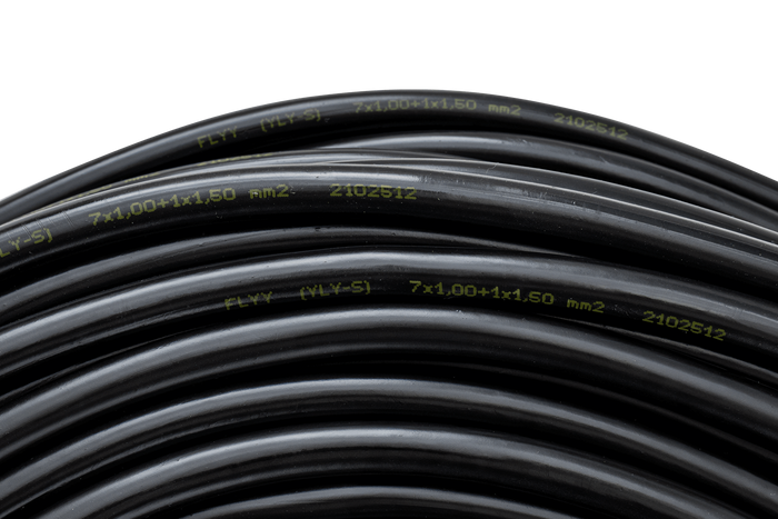 Elektrisk kabel HYBSZ YLY-S 7x1+1x1,5 åtteleder - 1m