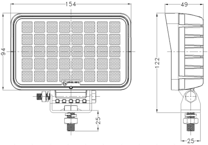 LED-arbeidslampereflektor TT TECHNOLOGY TT.13340 40xLED 3200lm rektangulær
