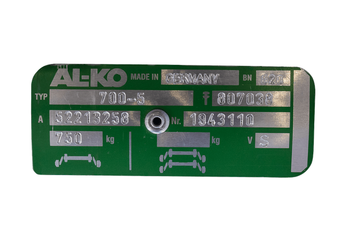 AL-KO OPTIMA ubremset aksel for båthenger 750kg 1070mm 1380mm 4x100