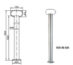WINTERHOFF RSR48-600 fast støtte for 150 kg flatbed-tilhenger 48 mm 600 mm