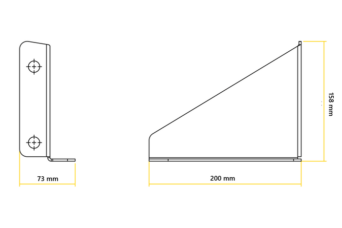 Sidehåndtak 20cm for montering av 18L LOKHEN vanntank, 2 stk