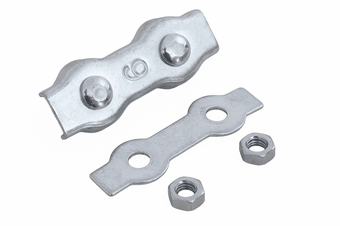 DROMET ZLS.6 dobbel sadeltauklemme for 6 mm tau