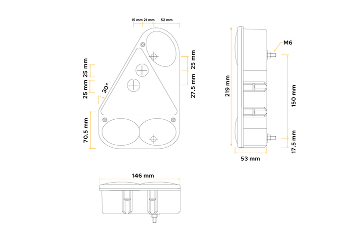 ASPÖCK EARPOINT III baklykter 6 funksjoner venstre + høyre