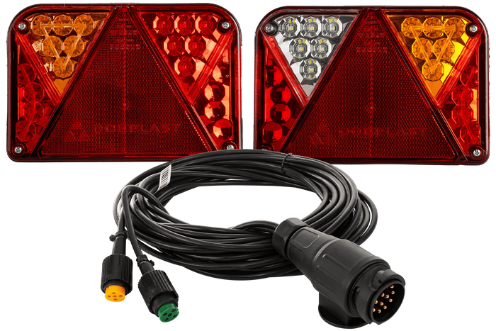 DOBPLAST DPT35 LED-baklykter + MANTES 7m 13-pinners ledningsnett