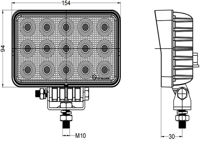 LED-arbeidslampereflektor TT TECHNOLOGY TT.13360 60xLED 4800lm rektangulær