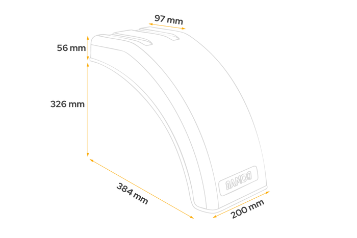 Halvskjerm for tilhenger DOMAR DR1012201 hjulbue 384/200mm høyre