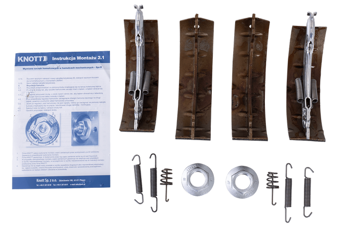 Bremsesko for bremsede aksler KNOTT 200x50 Ryggmattesett