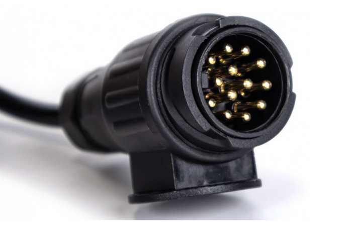 KAMAR E1384-A spiralformet elektrisk kabel 1,5 m 12V støpsel/kontakt 13PIN