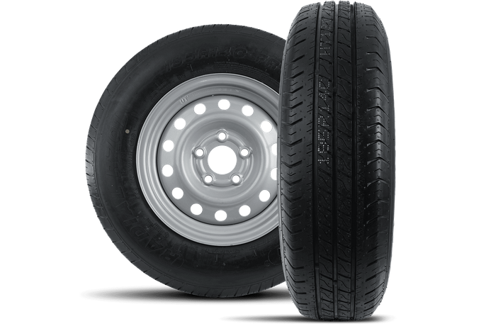 Sett med to forsterkede hjul for tilhenger LINGLONG DEKK 185/80 R14C 104/102N UNITRAILER FELG 5,5Jx14" 5x112 ET:30