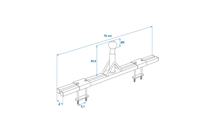 ProPlus 330238 sykkelstativadapter for tilhengerfeste for 760 mm campingvogntrekk