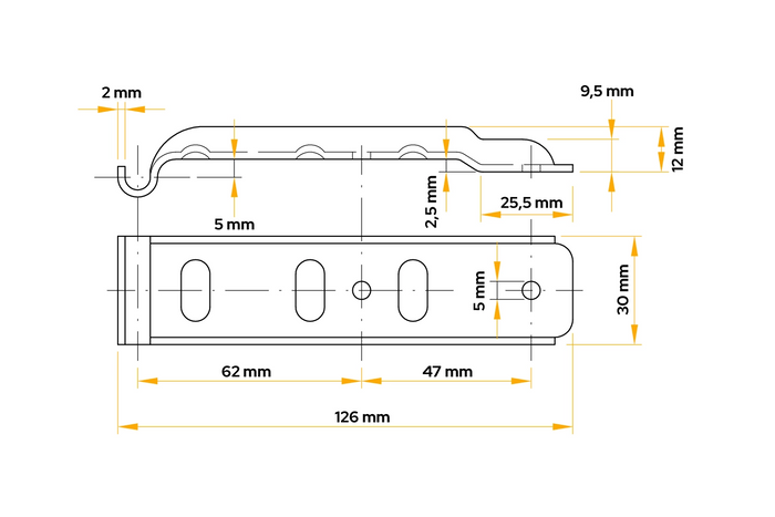 Sidefeste med lås UNITRAILER BV 10-1+BVG 10-B komplett tilhengersidelukking