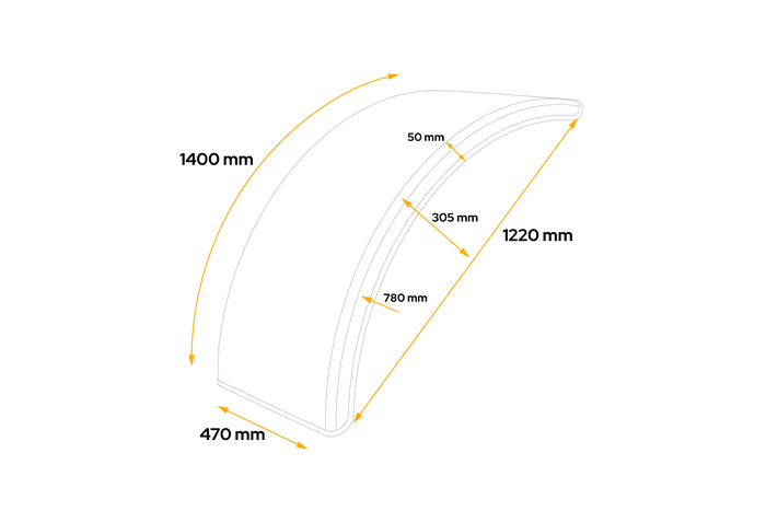 Skvettskjerm for landbruksmaskiner 20-28" DOMAR T10135 hjulbue 1220/470mm