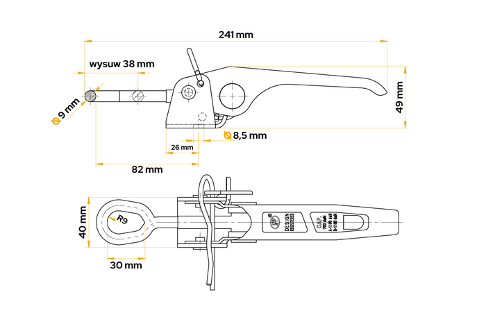 STEELPRESS ZB-03 sidekobling for eksentrisk tilhengersidelåsing