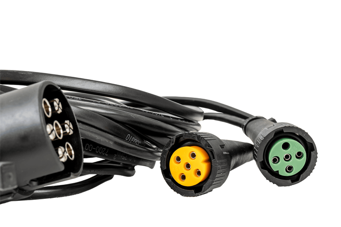 ASPÖCK elektrisk installasjon tilhenger sele 4,5 m 7-pins plugg bajonetter 2x 5-pins