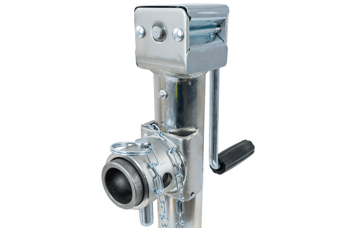 Uttrekkbar støtte med UNITRAILER TJ5001+TJ5002A adapter for 1300 kg flatbed-tilhenger 364–614 mm