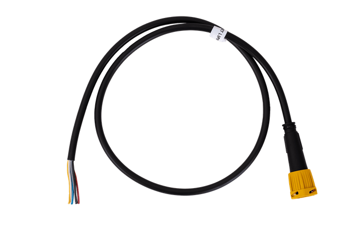 Bajonettplugg 6 PIN venstre FRISTOM for tilhenger, gul med 1 m kabel