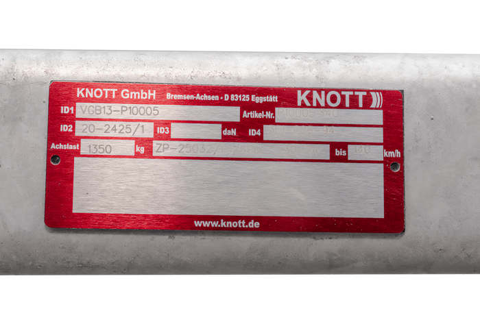 KNOTT VGB13 bremseaksel for tilhenger / bergingsbil 1350kg 1400mm 1850mm 5x112