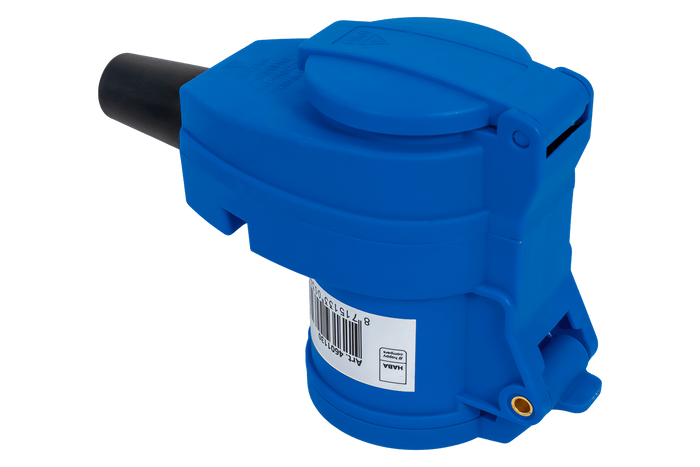MANTES 2P+E vinklet CEE-plugg med ekstra stikkontakt 16A 230V