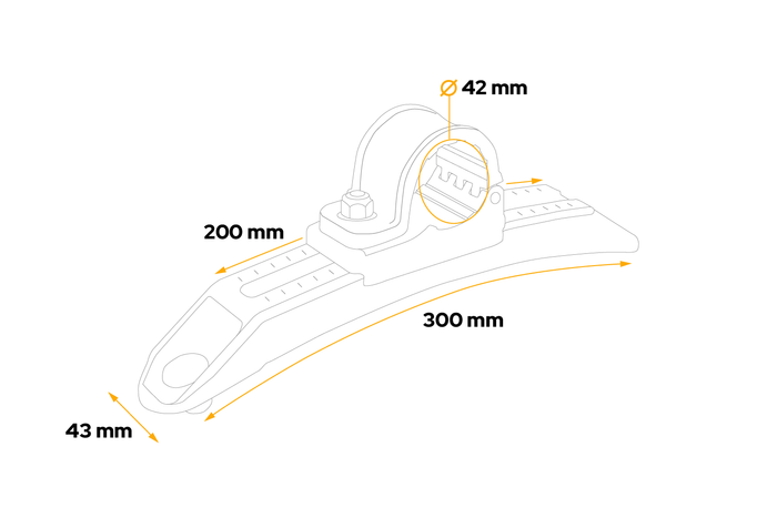 DOMAR DK8148 skjermfeste justerbar brakett diameter 42 mm