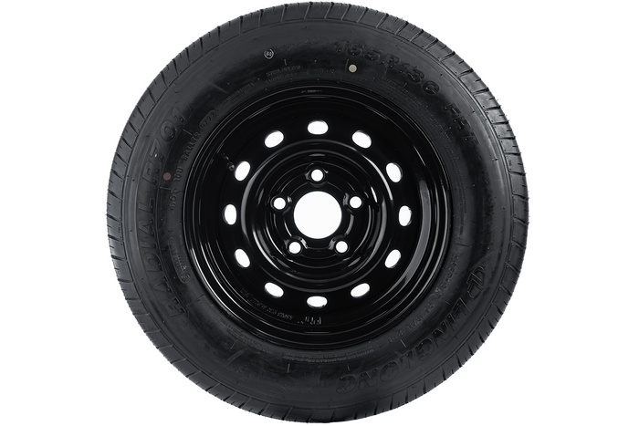 Forsterket hjul for tilhenger LINGLONG DEKK 165/80 R13C 96/94N UNITRAILER FELG svart 4,5Jx13" 5x112 ET:30