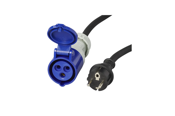 Adapter med jordet støpsel og CEE-uttak 16A ProPlus 373527DE kabel 150cm